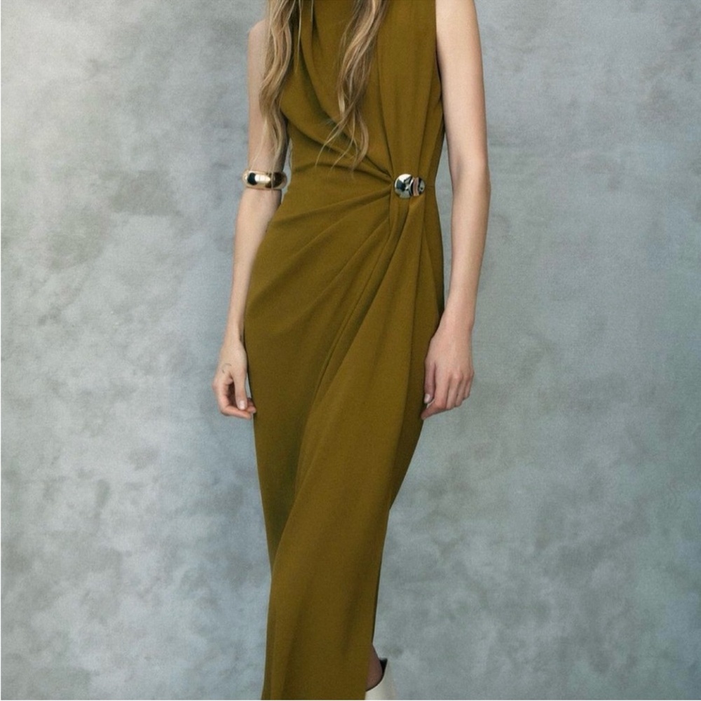 Zara Mustard Midi Dress